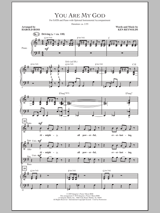 Produktgalerie: Seite 1 von 1 You Are My God, Harold Ross, Chor