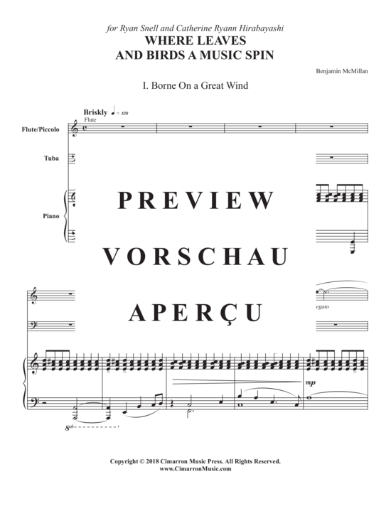 Product gallery: Page 3 of 21 Where Leaves and Birds a Music Spin , , (flute/piccolo, tuba + piano)