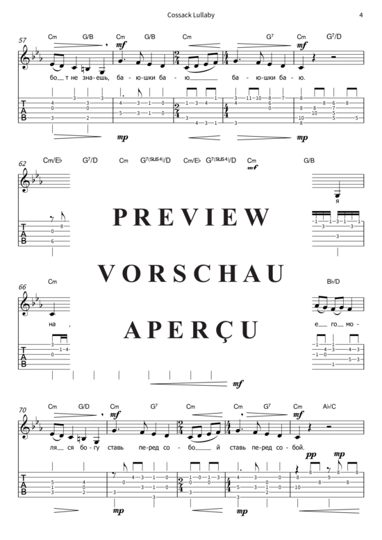 Produktgalerie: Seite 7 von 8 Cossack Lullaby, , (Gesang + Gitarre)