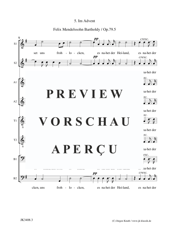 Product gallery: Page 12 of 17 Im Advent Op.79.5  , , (Mixed choir SS/AA/TT/BB)