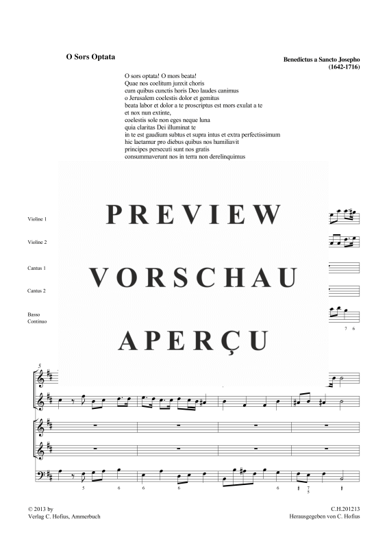 gallery: O sors optata, , (Gemischtes Ensemble 2 Sopran, 2 Violinen und BC)