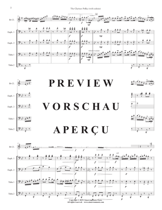 Product gallery: Page 4 of 21 Clarinet Polka, The , , (Tuba Quartet EETT + Euphonium Solo)