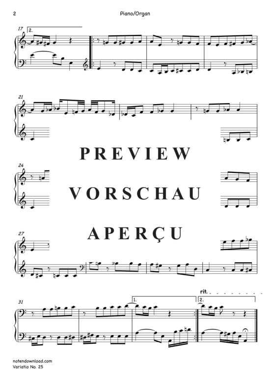 Product gallery: Page 9 of 9 Variatio Nr. 25 (Goldberg-Variationen) , ,  (violin + piano/organ)