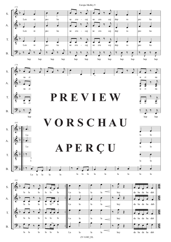 gallery: Europa_Medley , , (Gemischter Chor SATB)