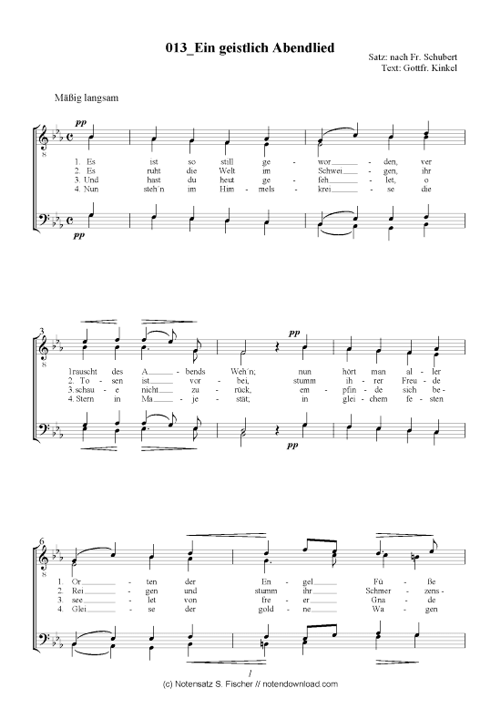 Product picture to: Ein geistlich Abendlied nach Fr. Schubert / Gottfr. Kinkel 