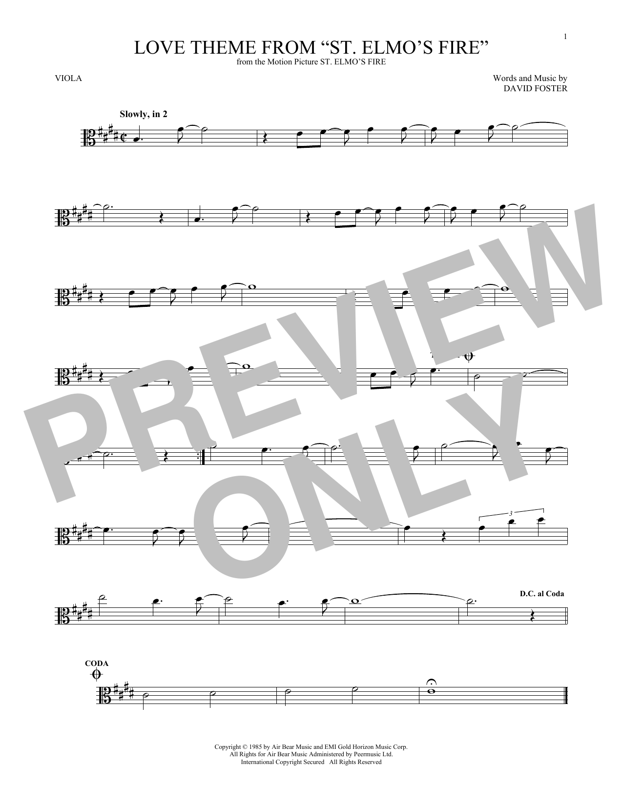 Product gallery: Page 1 of 1 Love Theme From "St. Elmo's Fire", David Foster