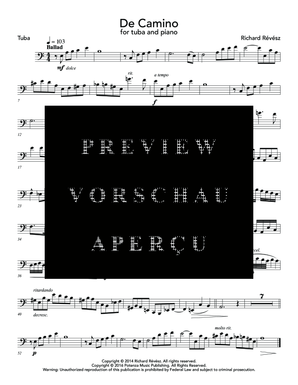 Product gallery: Page 9 of 10 De Camino, , (tuba and piano)