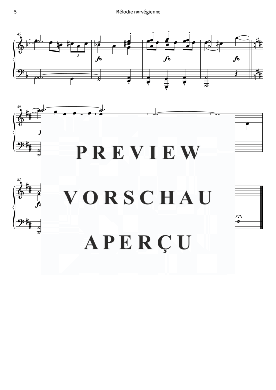 Product gallery: Page 7 of 7 Mélodie norvégienne - N° 6 de Pièces lyriques, Livre 1, op. 12, , Piano Solo