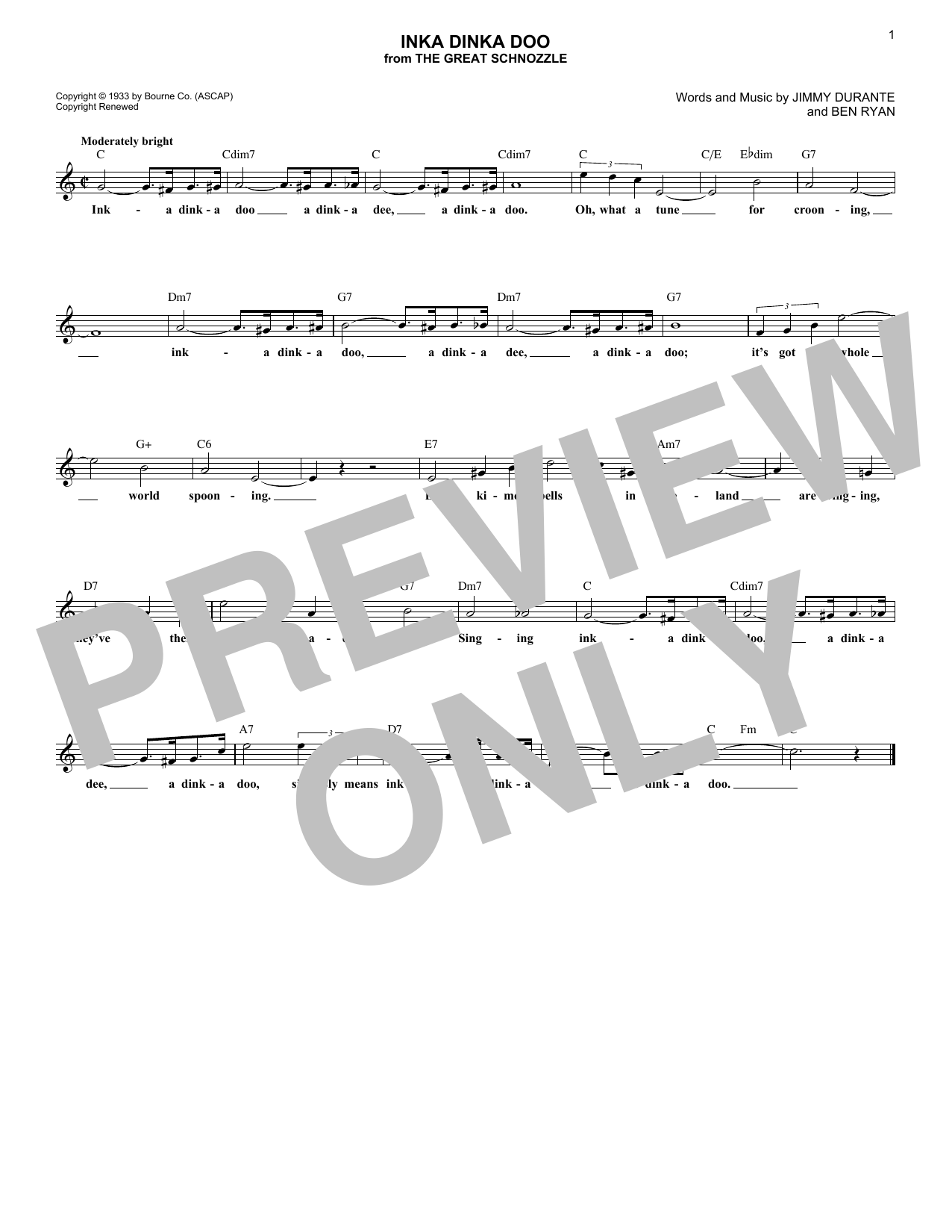 Product gallery: Page 1 of 1 Inka Dinka Doo, Jimmy Durante
