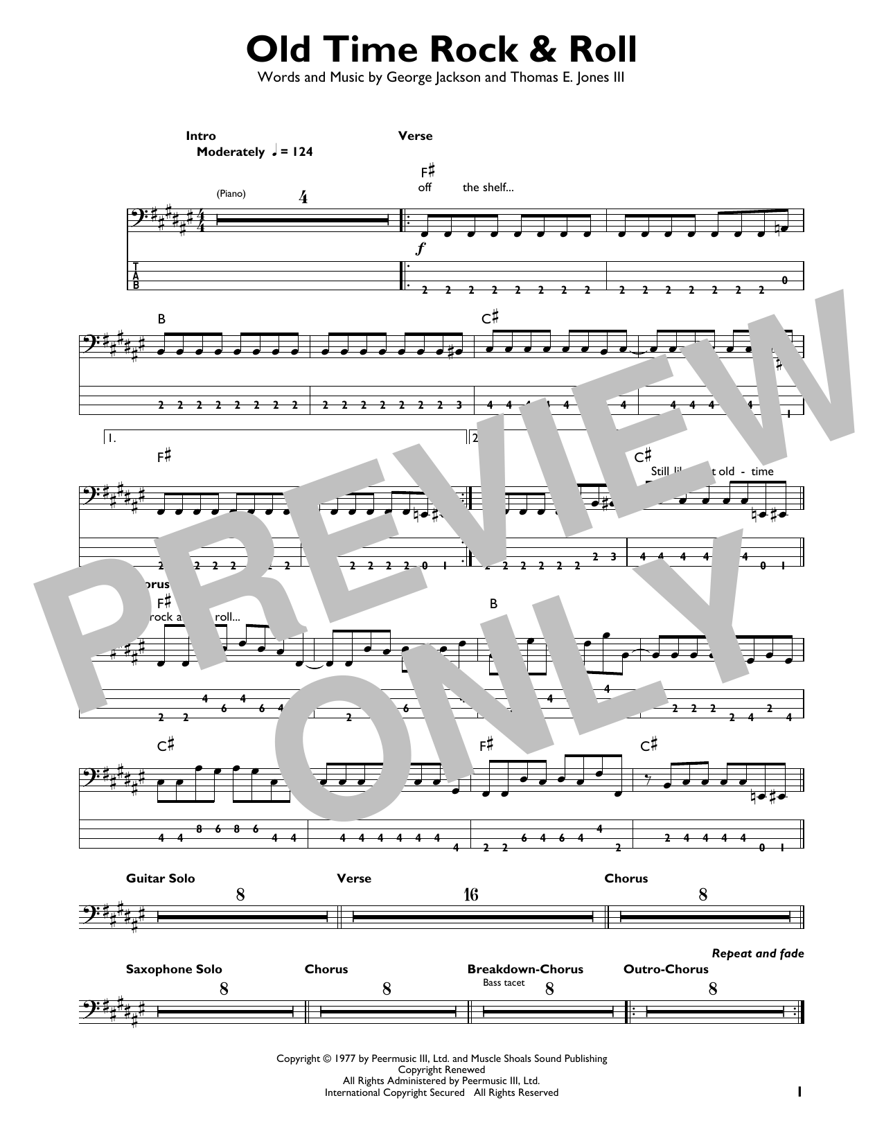 Produktgalerie: Seite 1 von 1 Old Time Rock & Roll, Bob Seger, E-Bass, Gitarre