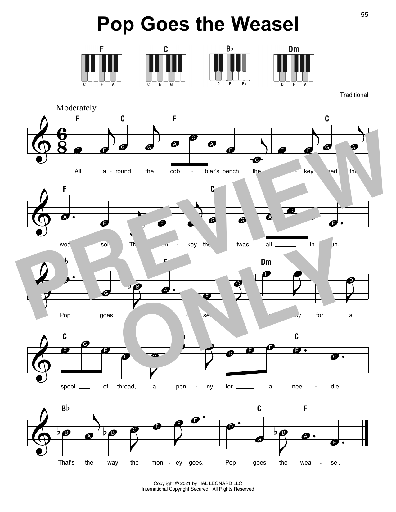 Produktgalerie: Seite 1 von 1 Pop Goes The Weasel, Traditional, Klavier