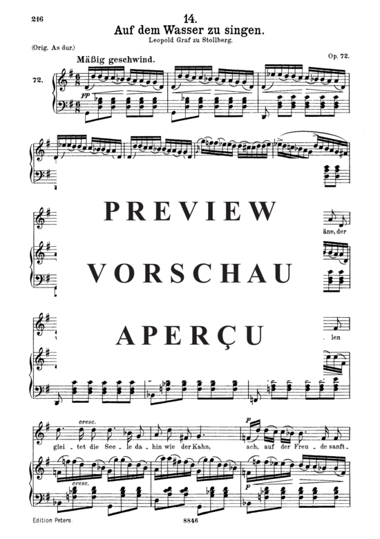 gallery: Auf dem Wasser zu singen D.774 , , (Gesang mittel + Klavier)