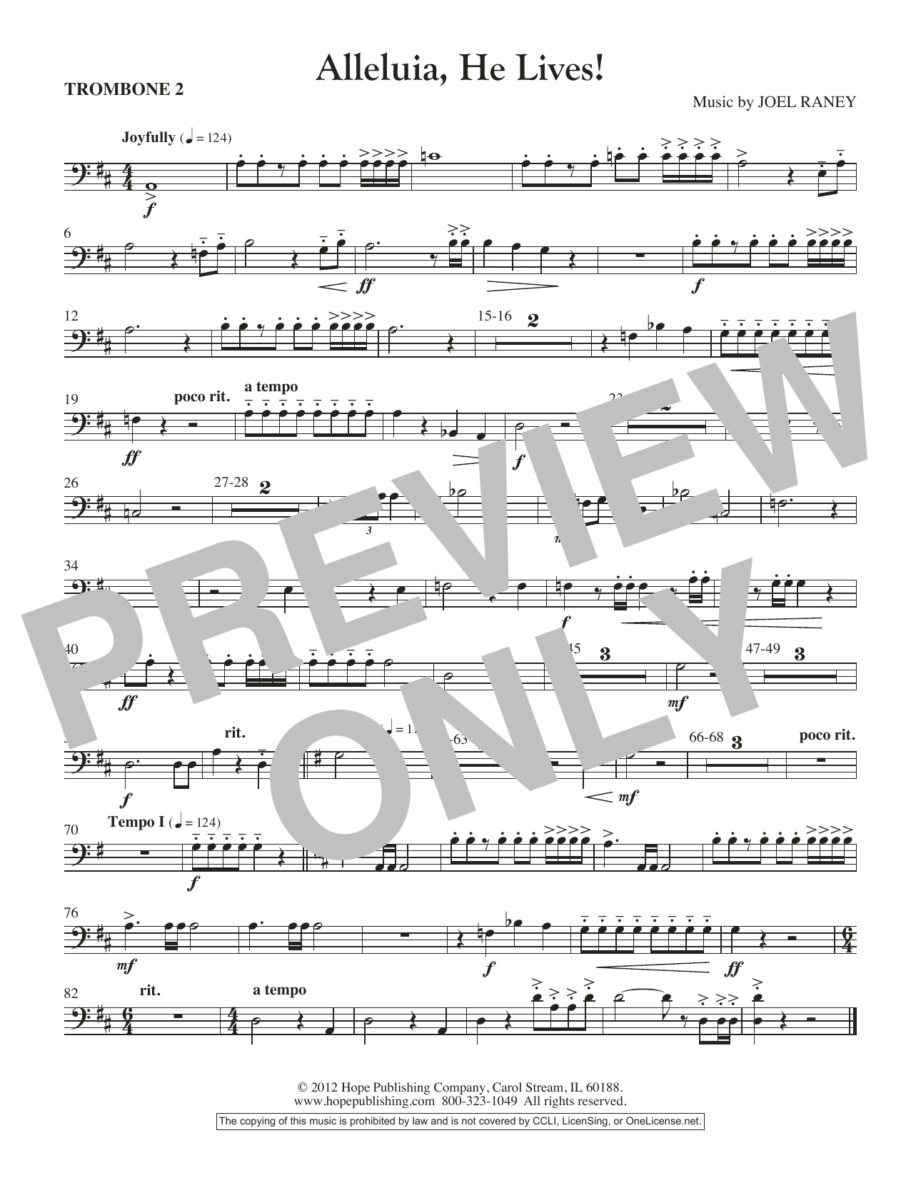 Produktbild zu: Alleluia, He Lives - Trombone 2
