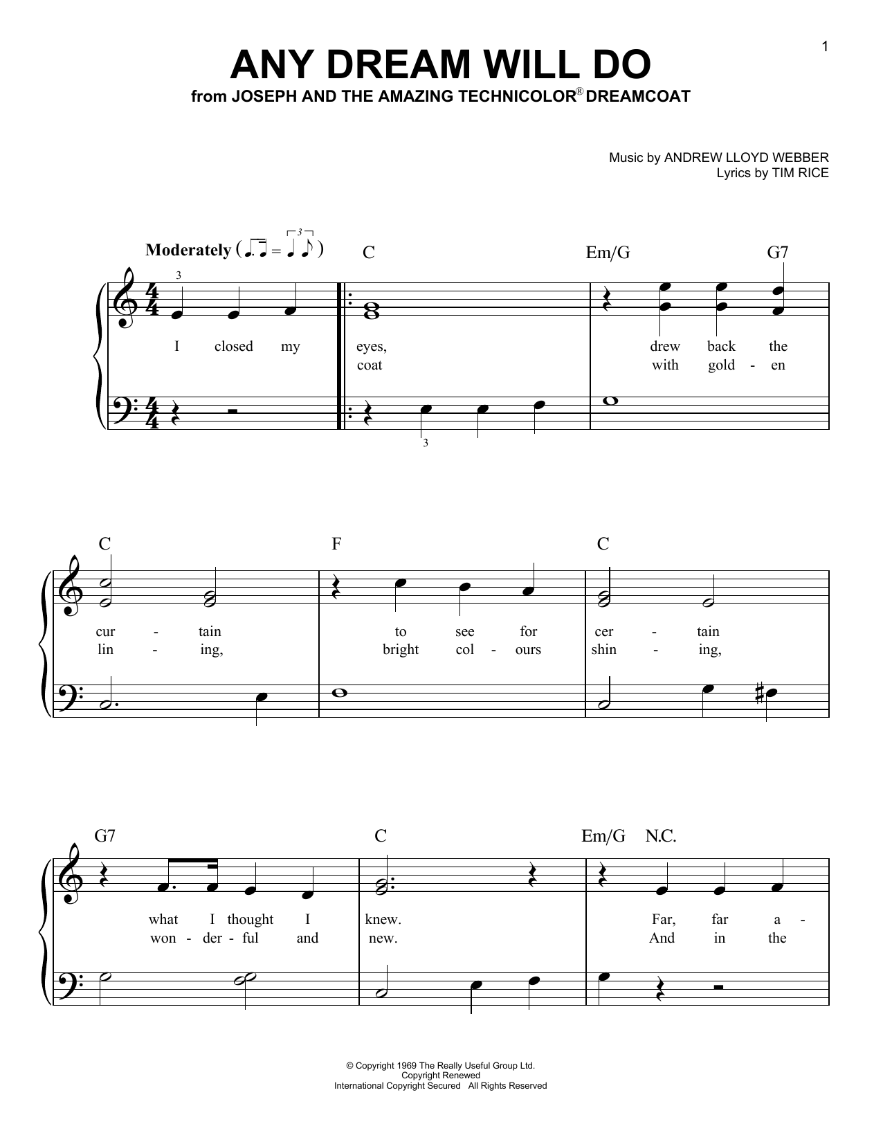 Produktgalerie: Seite 1 von 1 Any Dream Will Do, Andrew Lloyd Webber, Klavier