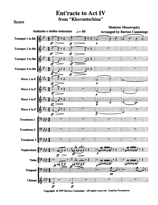 Product picture to: Ent'racte to Act IV from "Khovantschina"Modest Mussorgsky