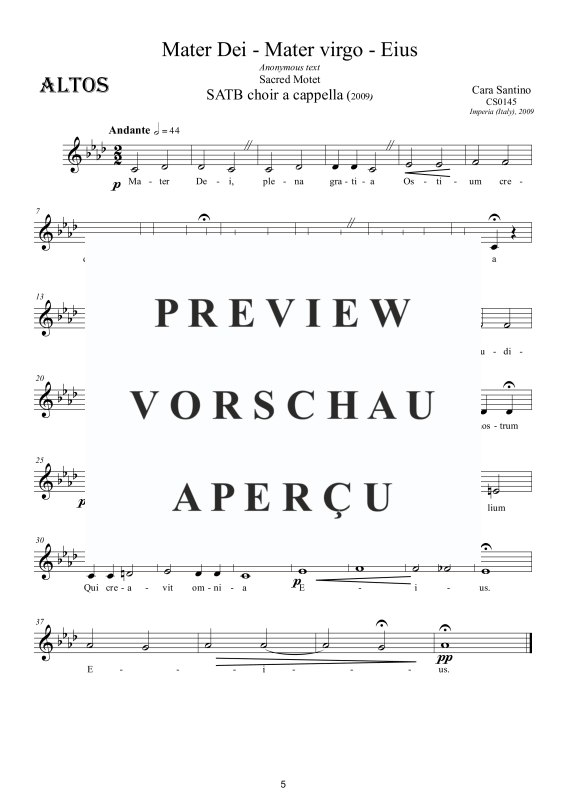 Produktgalerie: Seite 6 von 8 Mater Dei Mater Virgo Eius, , Geistliche Motette für Gemischter Chor