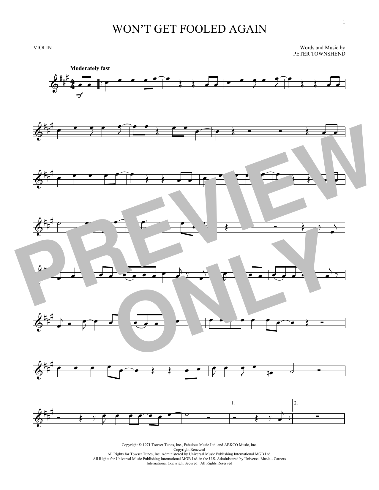 Product gallery: Page 1 of 1 Won't Get Fooled Again, The Who