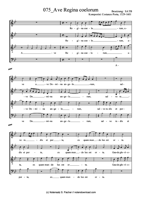 Product picture to: Ave Regina coelorum Costanzo Porta, 1529-1601 