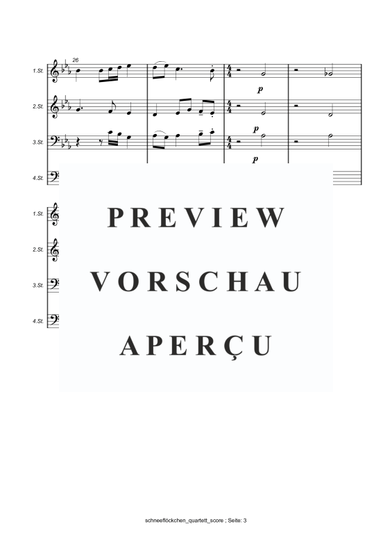 gallery: Schneeflöckchen,Weißröckchen, , Flexibles Quartett Stimmen in C, B, Es, F und C Bass