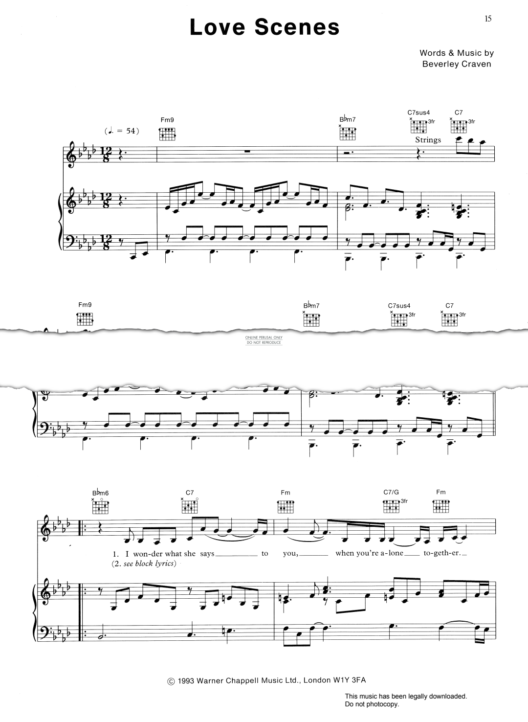 Produktgalerie: Seite 1 von 1 Love Scenes, Beverley Craven, Gesang, Gitarre, Klavier