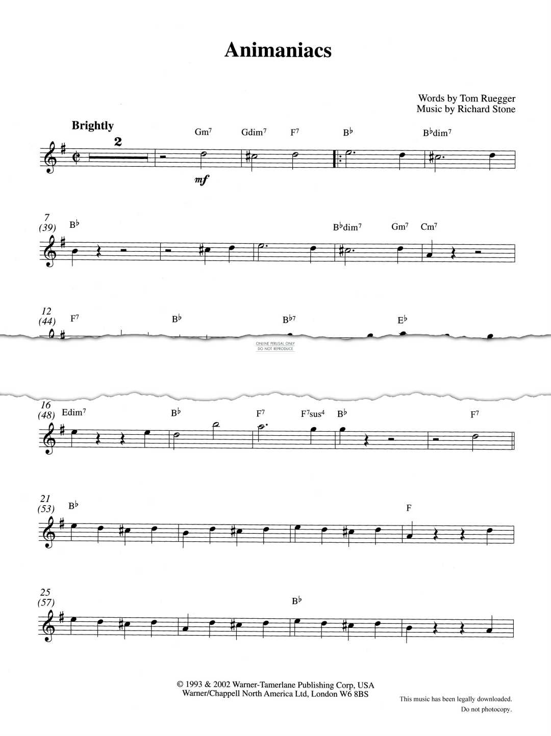 Product gallery: Page 1 of 1 Animaniacs (Main Title), Richard Stone