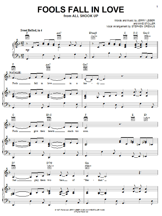 Produktgalerie: Seite 1 von 1 Fools Fall In Love, Elvis Presley, Gesang, Gitarre, Klavier