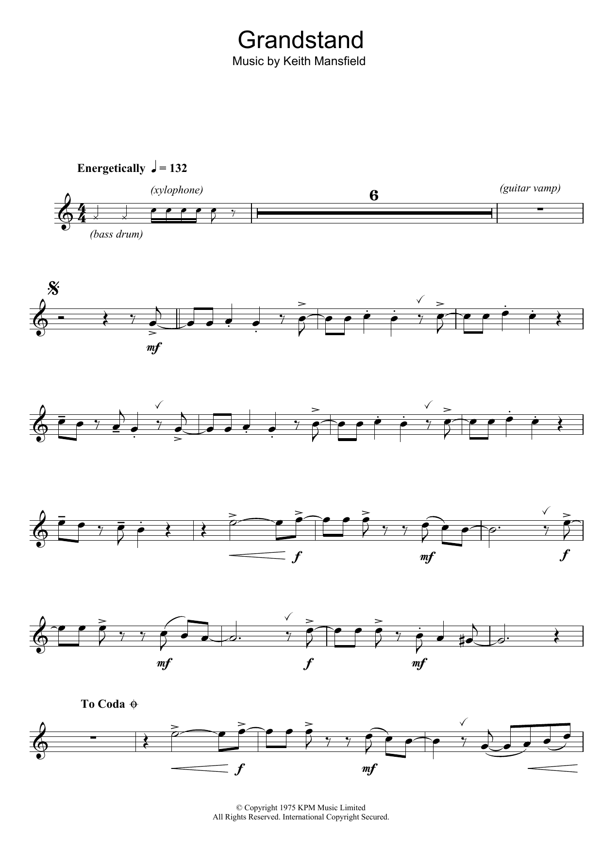 Product gallery: Page 1 of 1 Theme from Grandstand, Keith Mansfield
