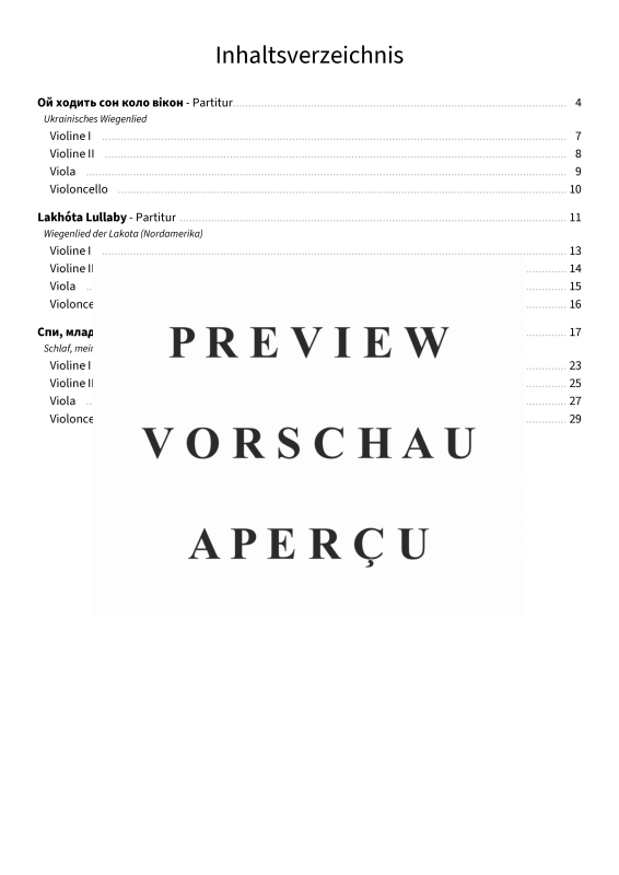 gallery: Drei Wiegenlieder aus aller Welt, , String quartet