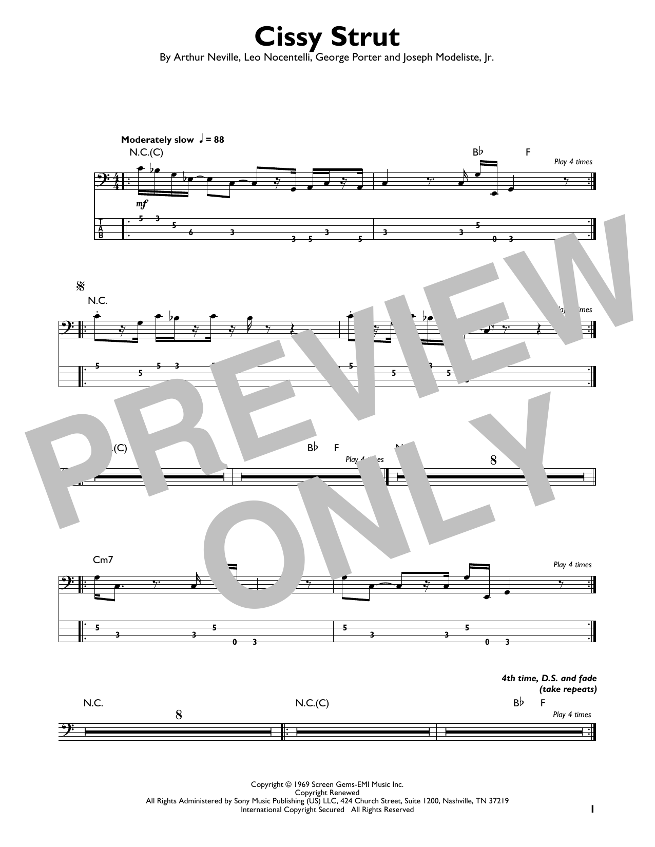Produktgalerie: Seite 1 von 1 Cissy Strut, The Meters, E-Bass, Gitarre