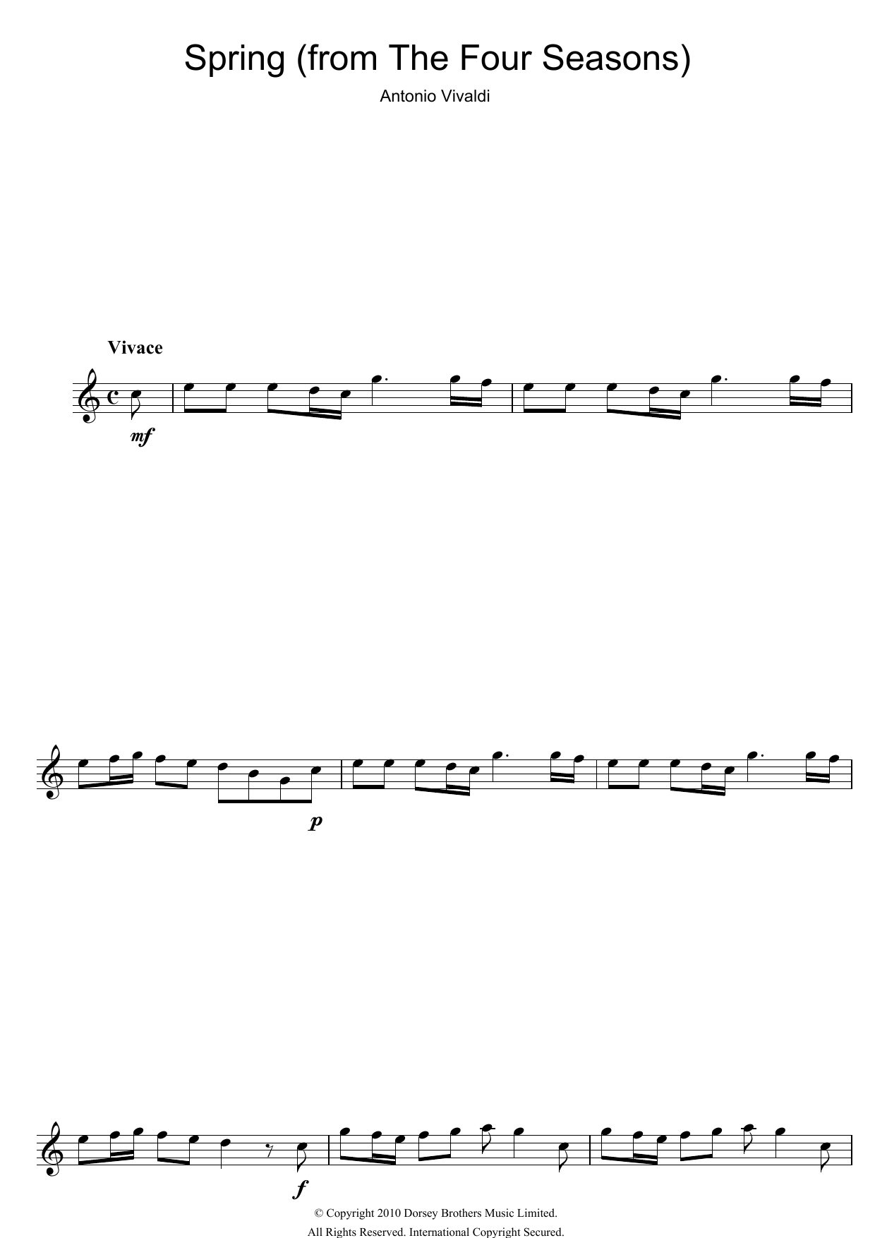 Product gallery: Page 1 of 1 Spring (from The Four Seasons), Antonio Vivaldi