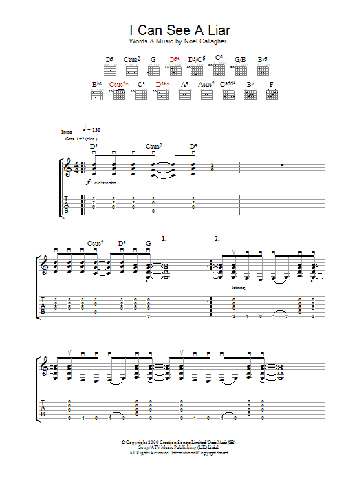 Produktgalerie: Seite 1 von 1 I Can See A Liar, Oasis, Gitarre