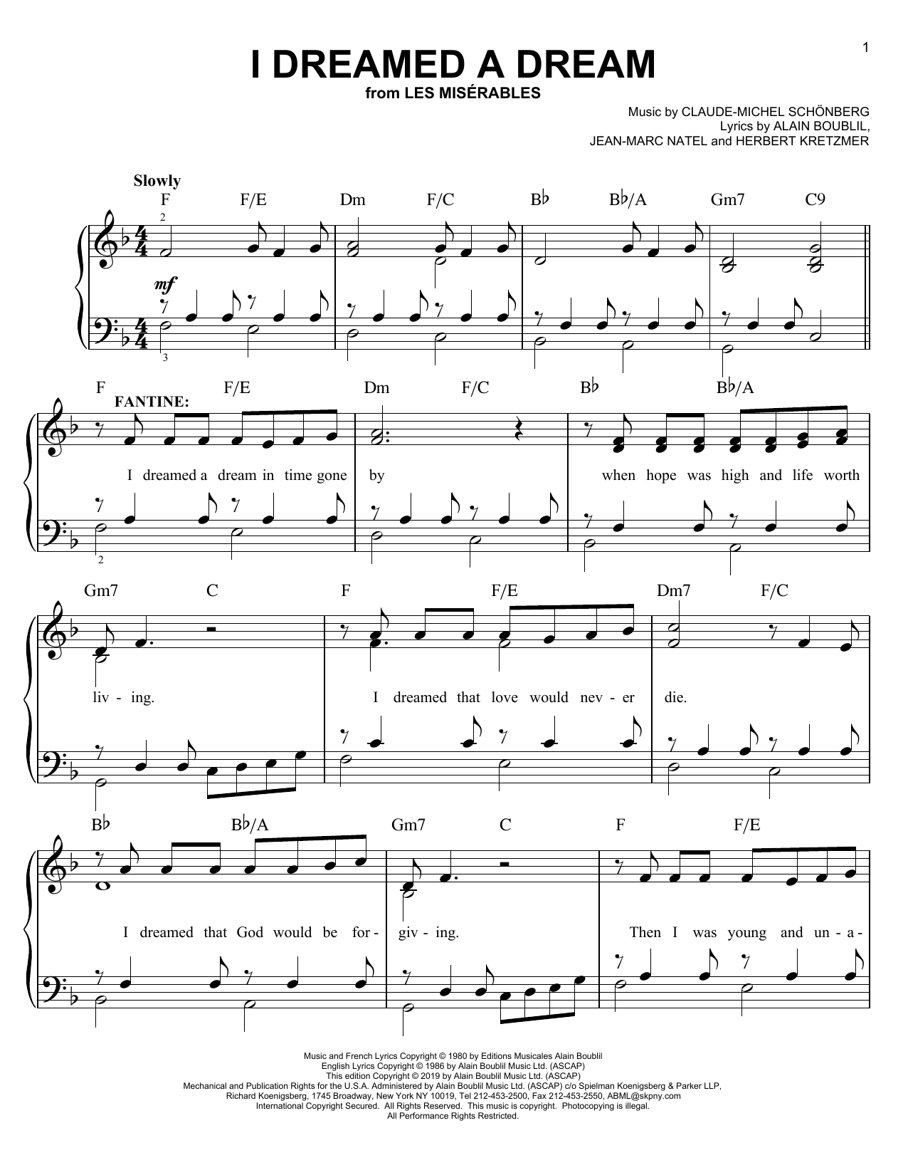 Produktbild zu: I Dreamed A Dream (from Les Miserables)