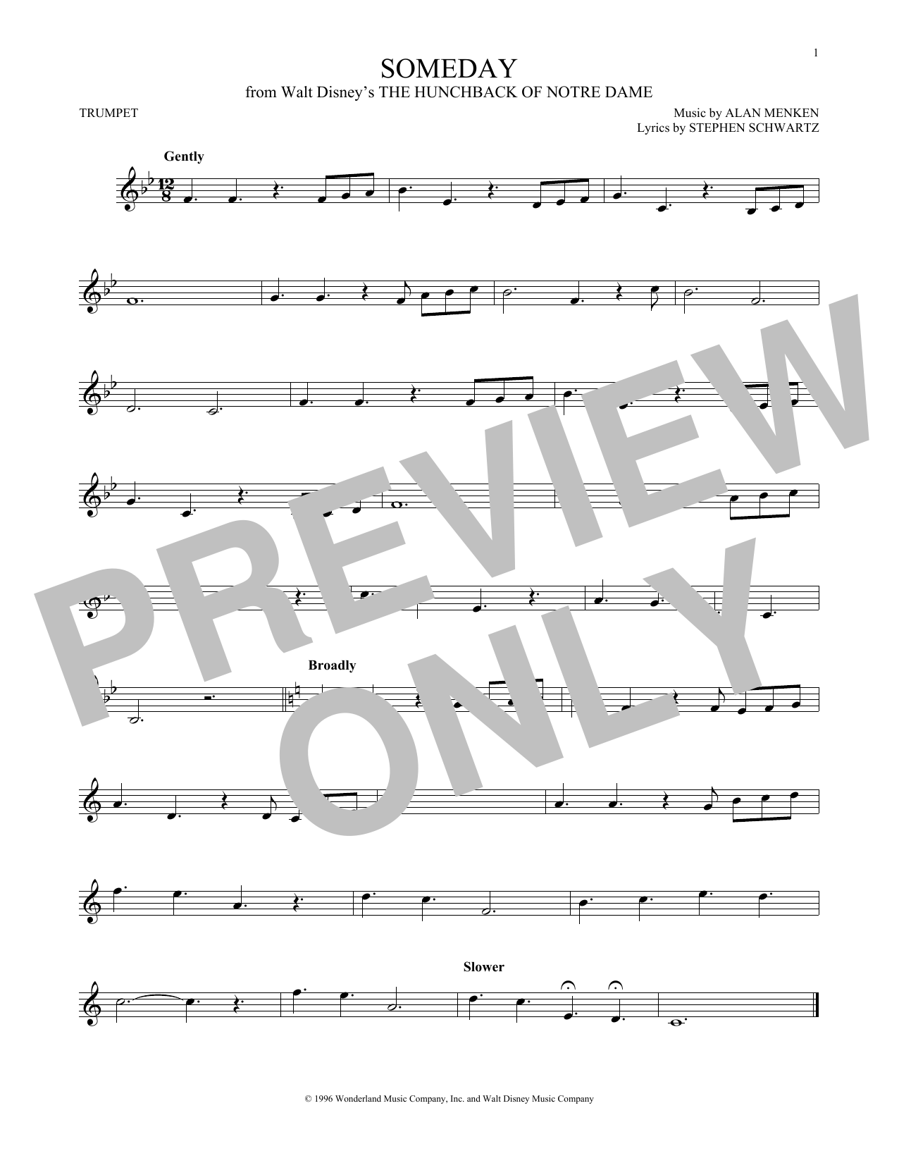 Produktgalerie: Seite 1 von 1 Someday (from The Hunchback Of Notre Dame), All-4-One, Trompete