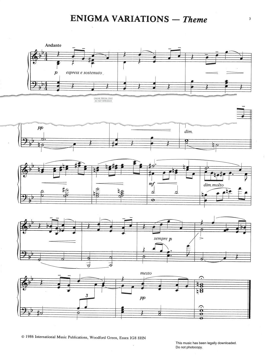 Produktbild zu: Enigma Theme (from 'Enigma Variations')