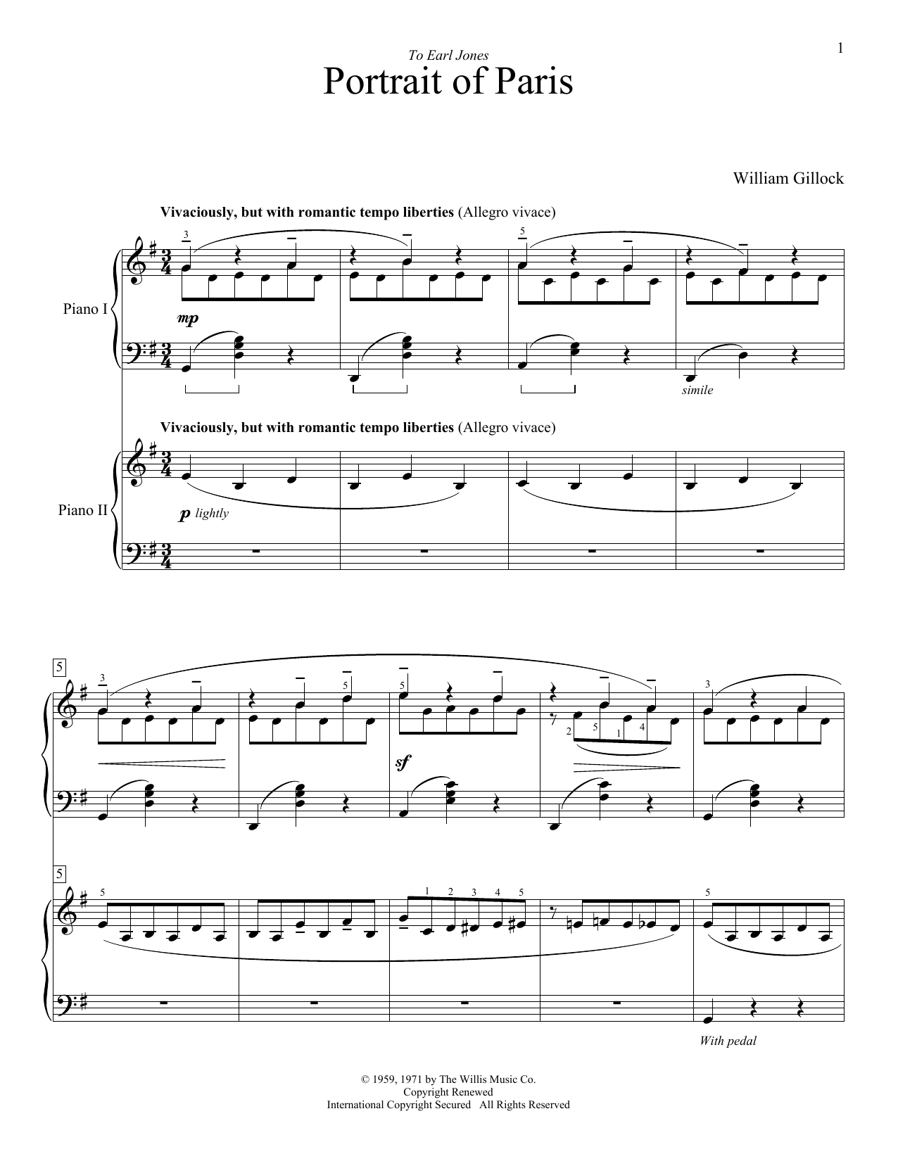 Produktgalerie: Seite 1 von 1 Portrait Of Paris, William Gillock, Klavier