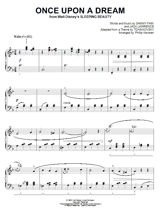 Product gallery: Page 1 of 1 Once Upon A Dream [Classical version] (arr. Phillip Keveren), Sammy Fain