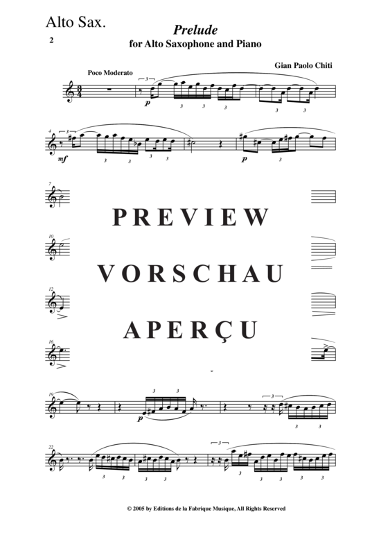 Product gallery: Page 13 of 14 Prelude , , (alto saxophone + piano)