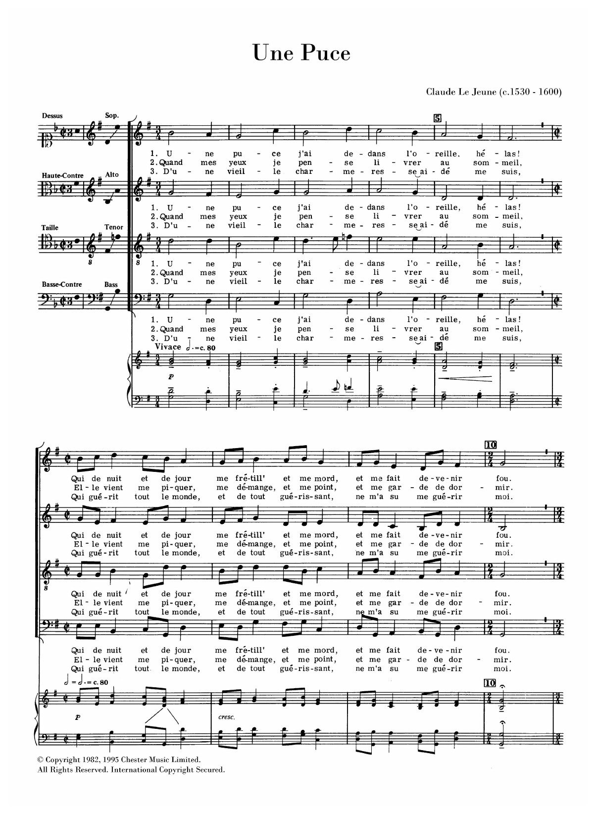 Product picture to: Une Puce (arr. Anthony Petti)