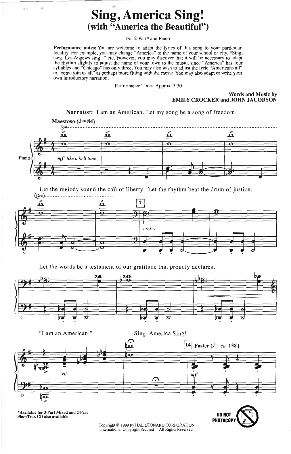 Produktbild zu: Sing, America Sing!