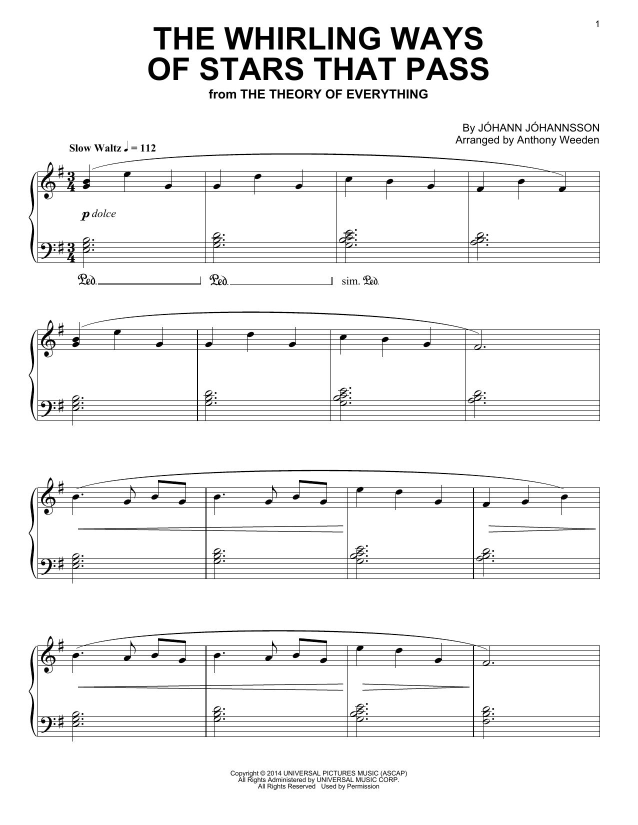 Produktbild zu: The Whirling Ways Of Stars That Pass (from The Theory Of Everything)