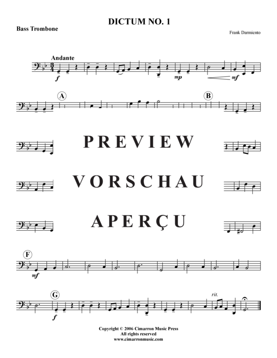 Product gallery: Page 4 of 7 Dictum Nr. 1 , , (Trombone Quartet)