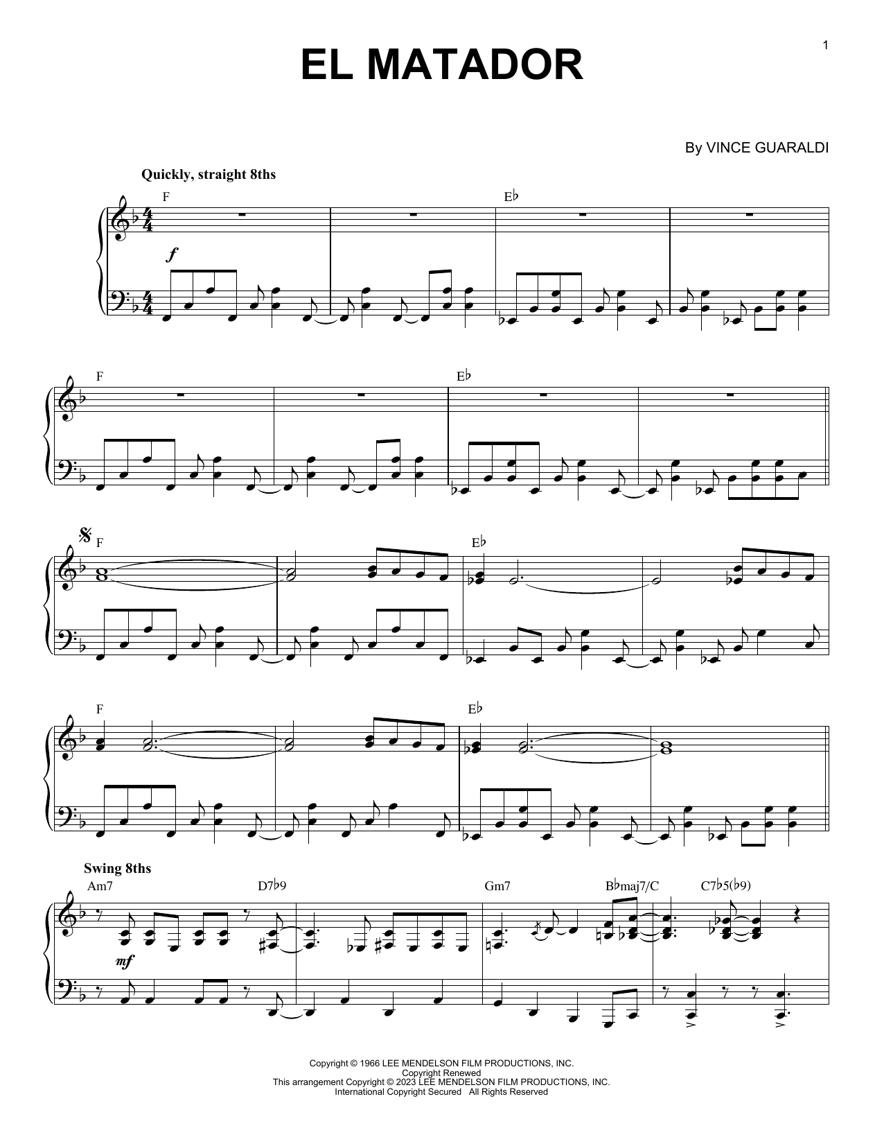 Product picture to: El Matador [Jazz version] (arr. Brent Edstrom)