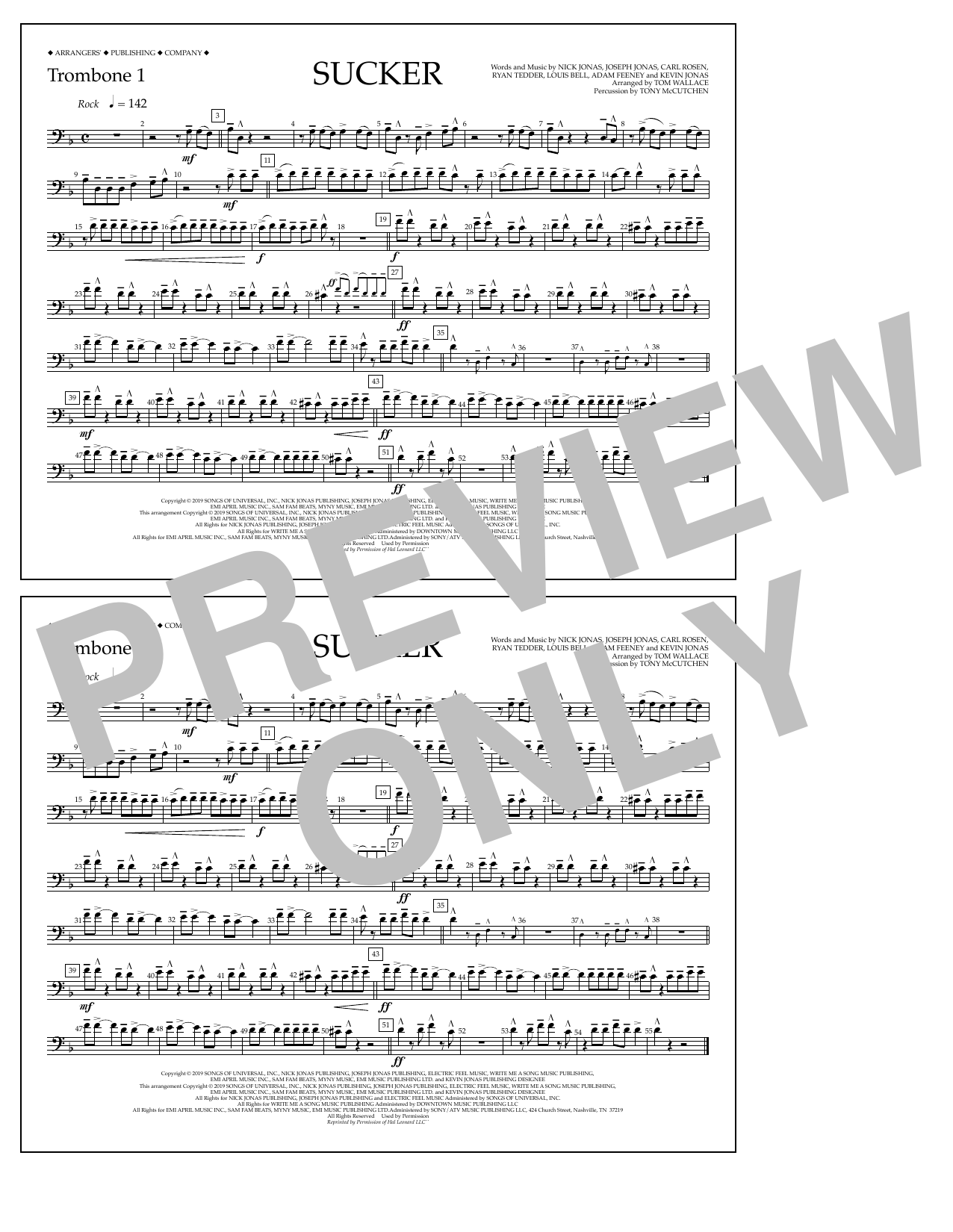 Produktbild zu: Sucker (arr. Tom Wallace) - Trombone 1