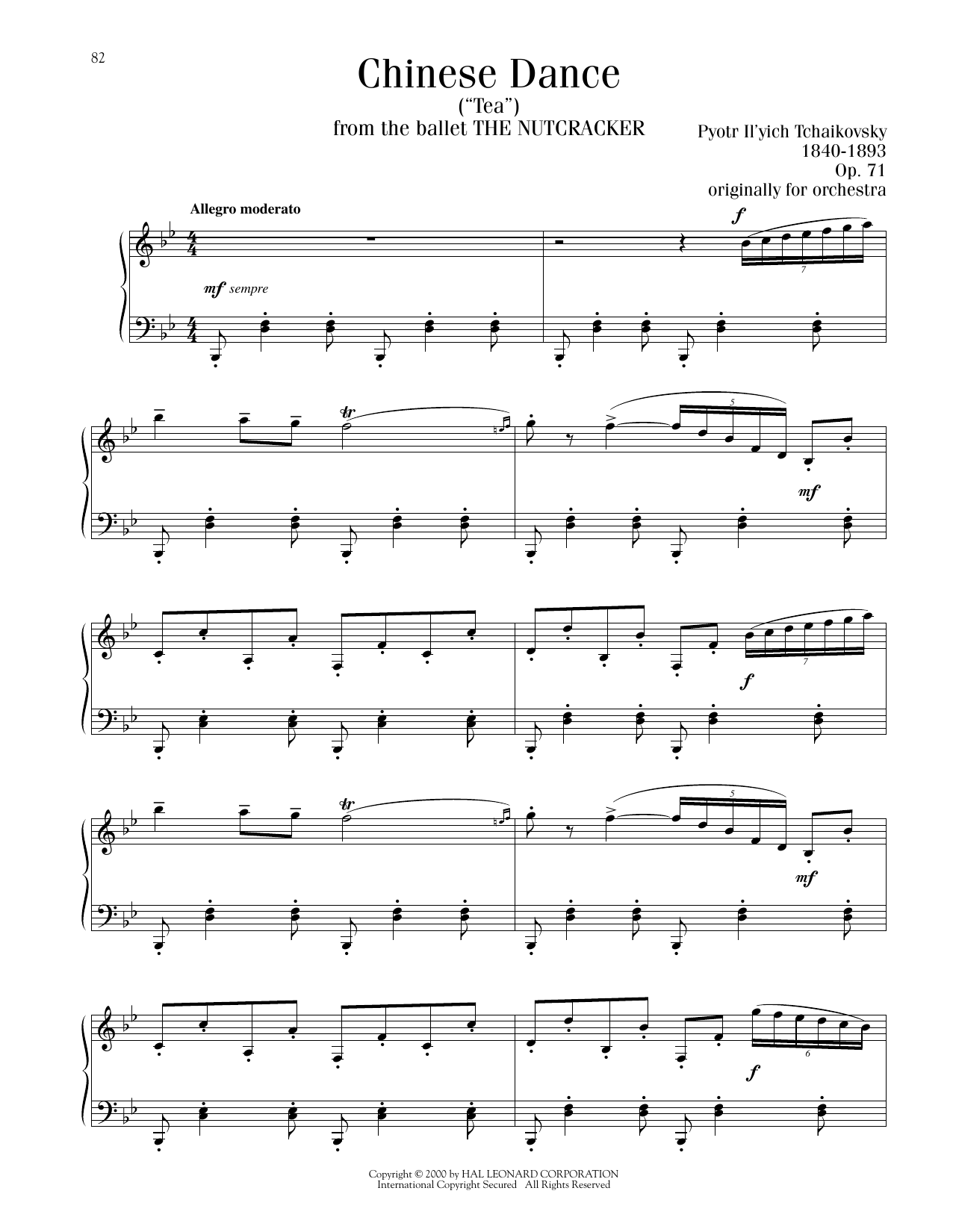 Produktbild zu:  Chinese Dance ("Tea"), Op. 71a - Pyotr Il'yich Tchaikovsky