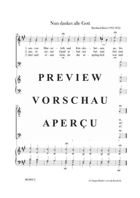 Produktgalerie: Seite 3 von 4 Nun danket alle Gott (Nr.1 aus Religiöse Gesänge für Männerchor u. Piano), , Männerchor und Klavier