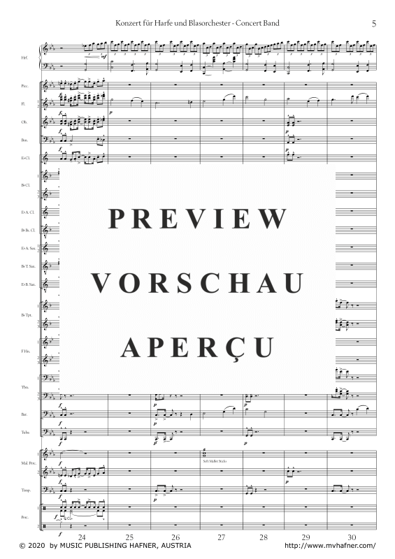 Product gallery: Page 10 of 11 Konzert für Harfe und Blasorchester, , (large wind orchestra and harp solo)