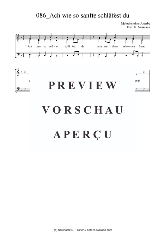 Produktbild zu: Ach wie so sanfte schläfestdu ohne Angabe / G. Neumann