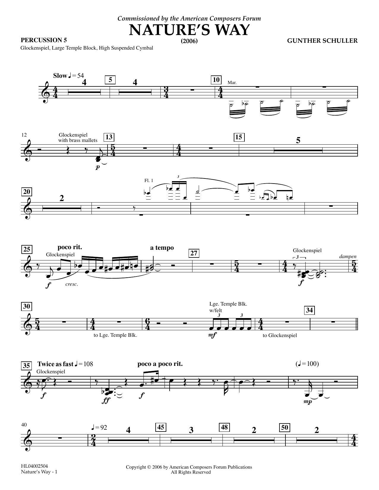 Produktgalerie: Seite 1 von 1 Nature's Way - Percussion 5, Gunther Schuller, Ensemble