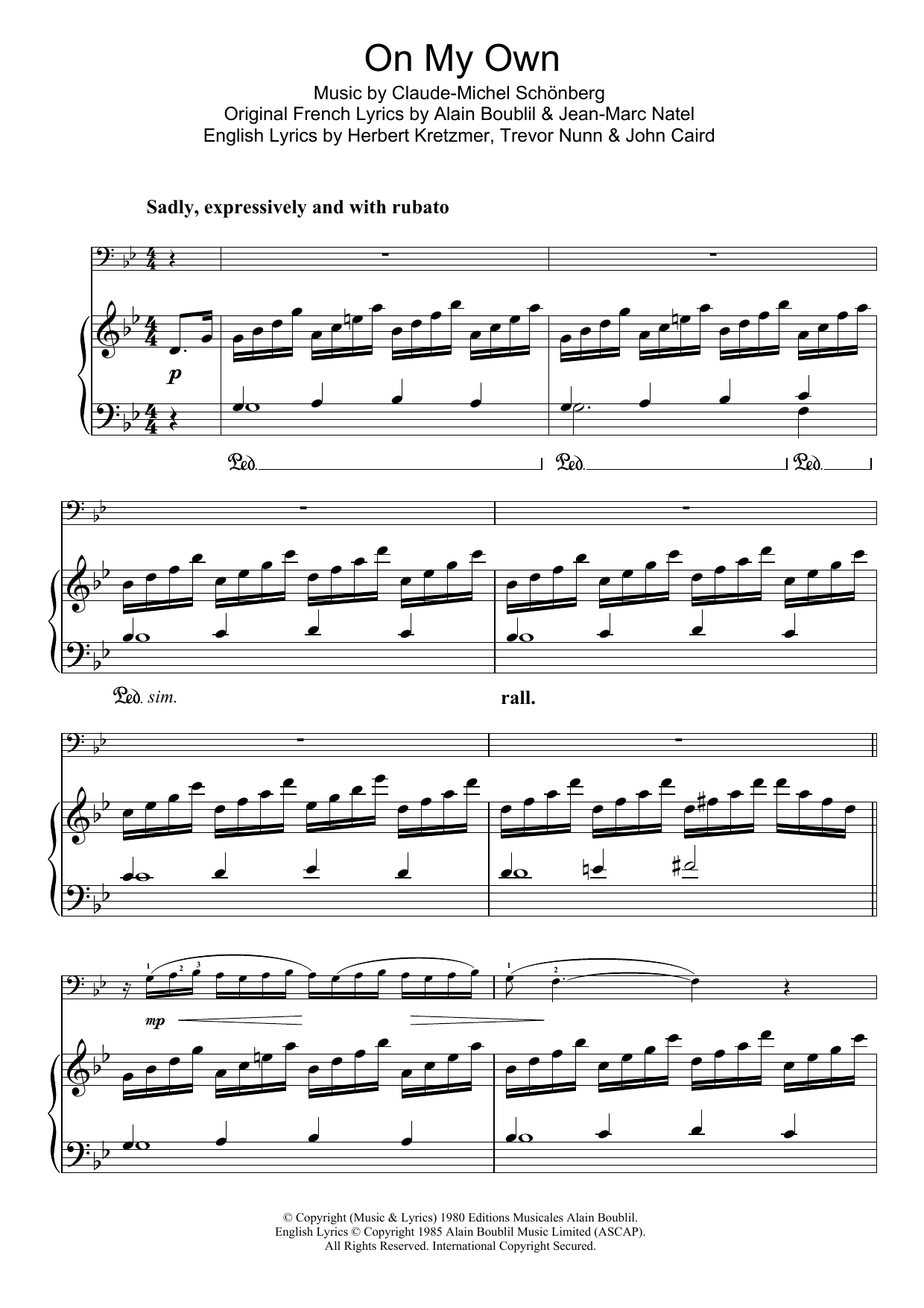 Produktgalerie: Seite 1 von 1 On My Own (from Les Miserables), Boublil and Schonberg, Violoncello