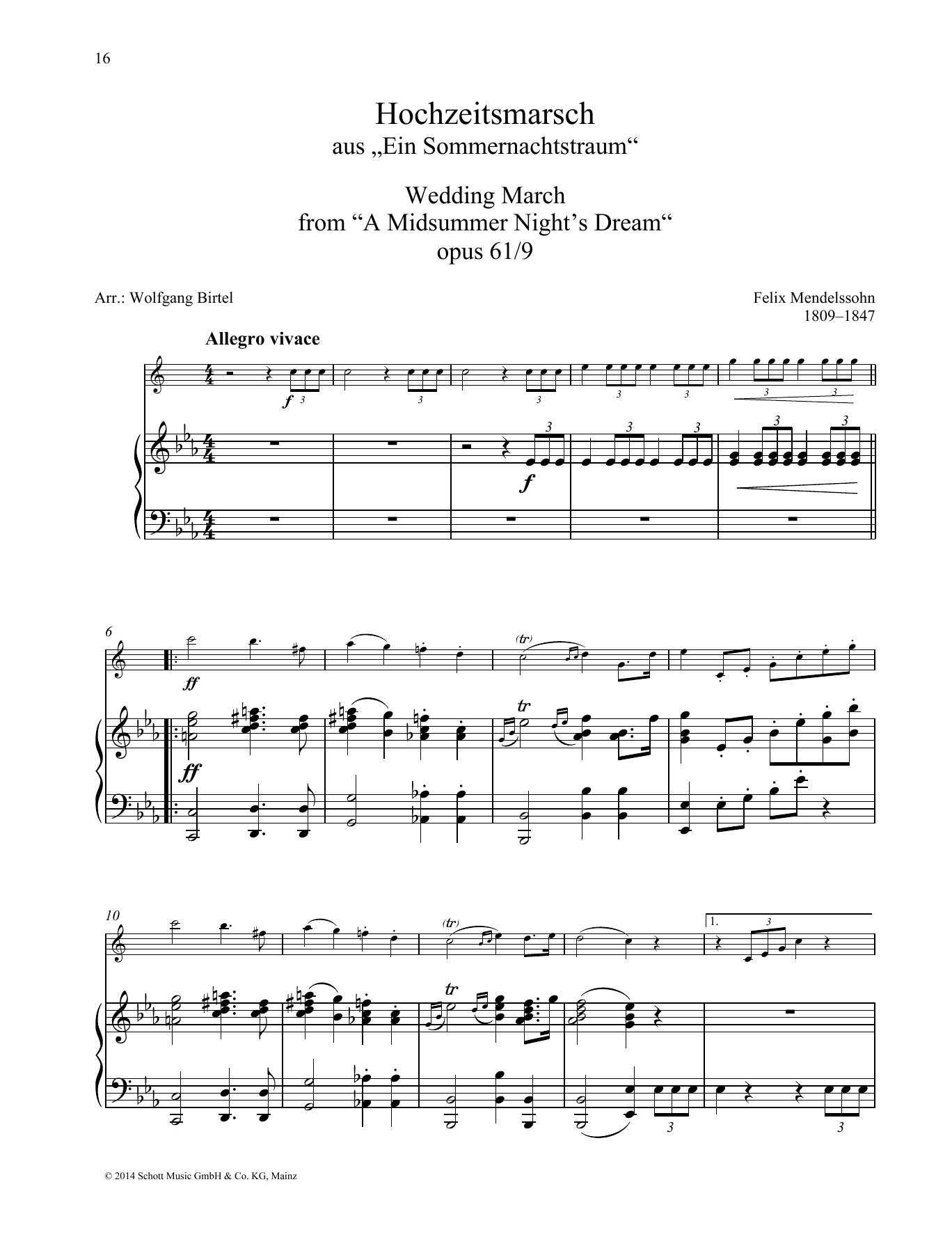 Produktgalerie: Seite 1 von 1 Wedding March, Felix Mendelssohn Bartholdy